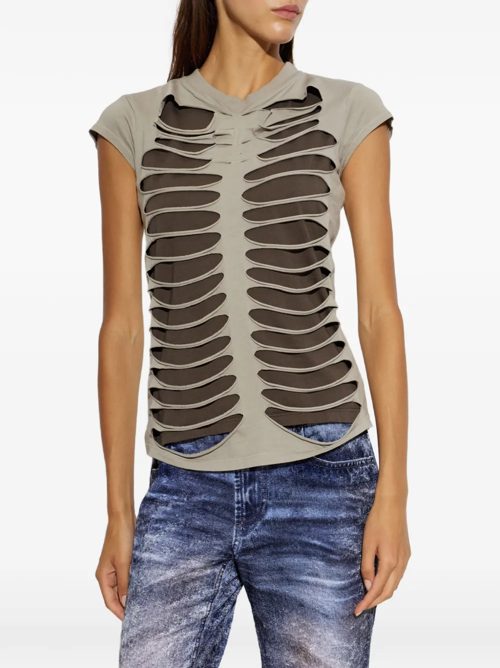 AVAVAV T-shirt met split Grijs