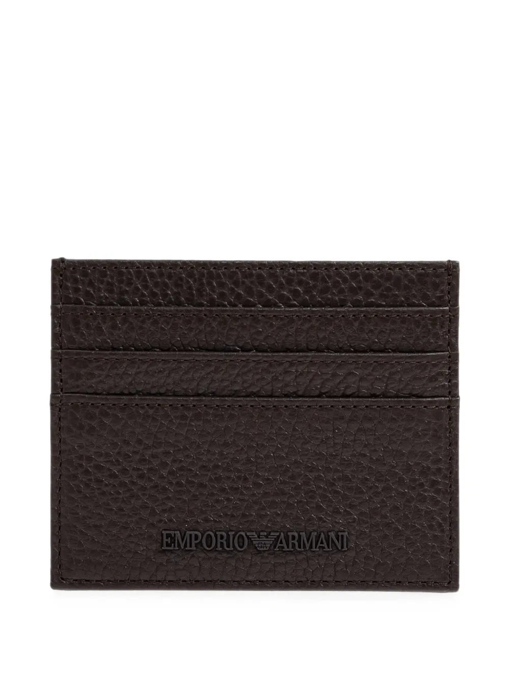 Emporio Armani Riem en pasjeshouder van bewerkt leer Bruin