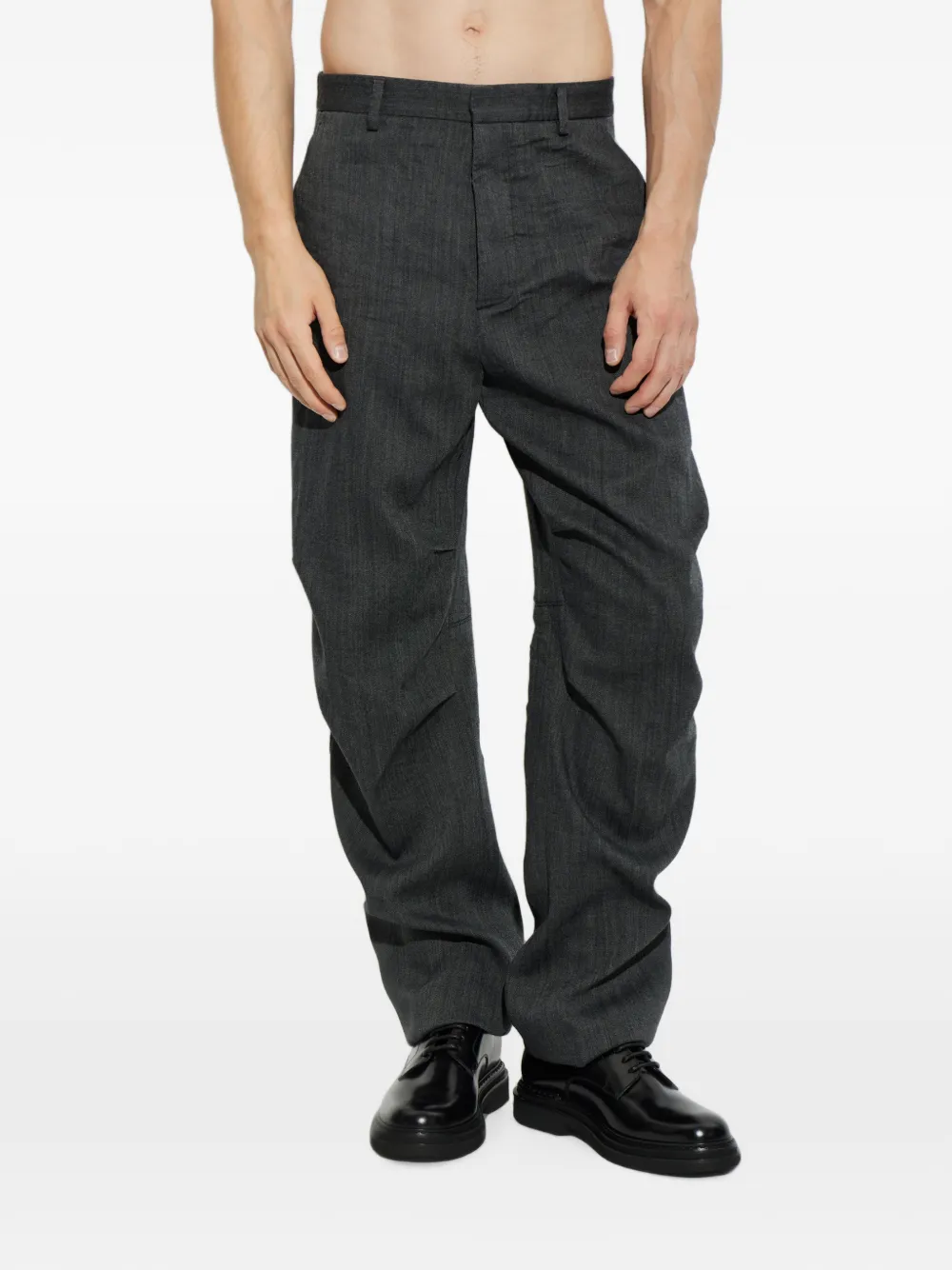 DSQUARED2 Plooibroek met visgraatpatroon Grijs