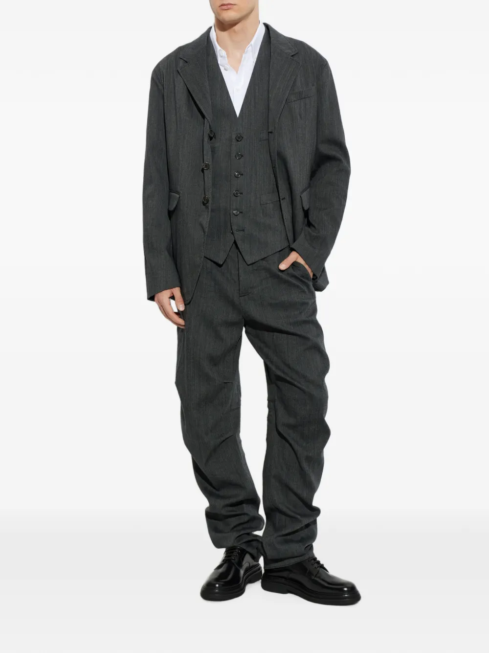DSQUARED2 Plooibroek met visgraatpatroon Grijs