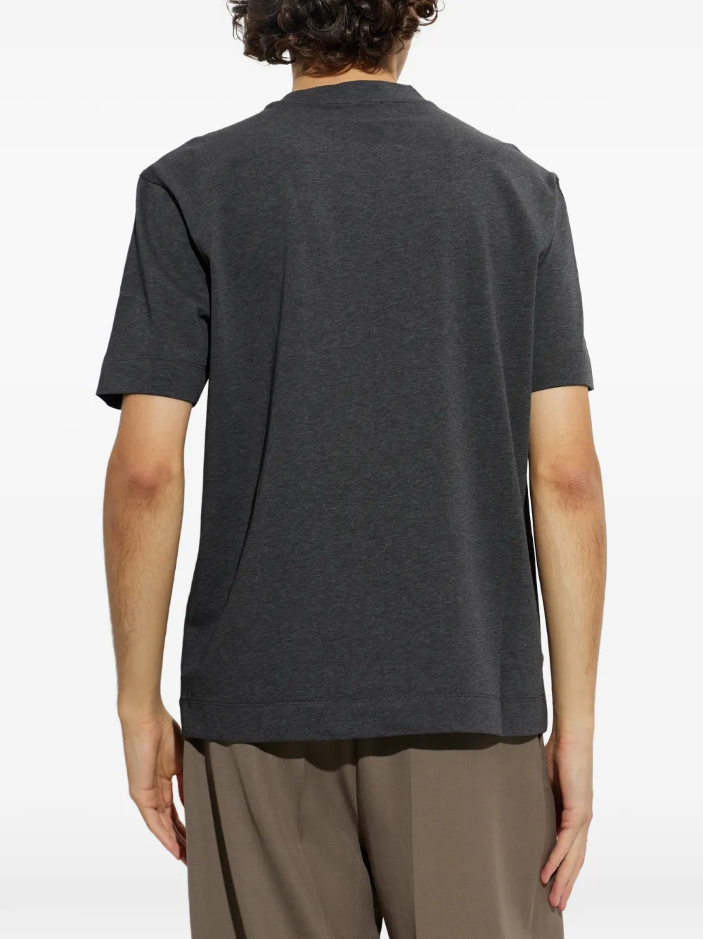 Emporio Armani T-shirt met geborduurd logo Grijs