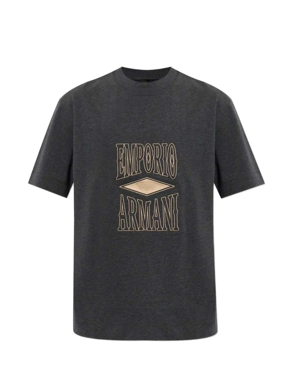 Emporio Armani embroidered-logo t-shirt - Grigio