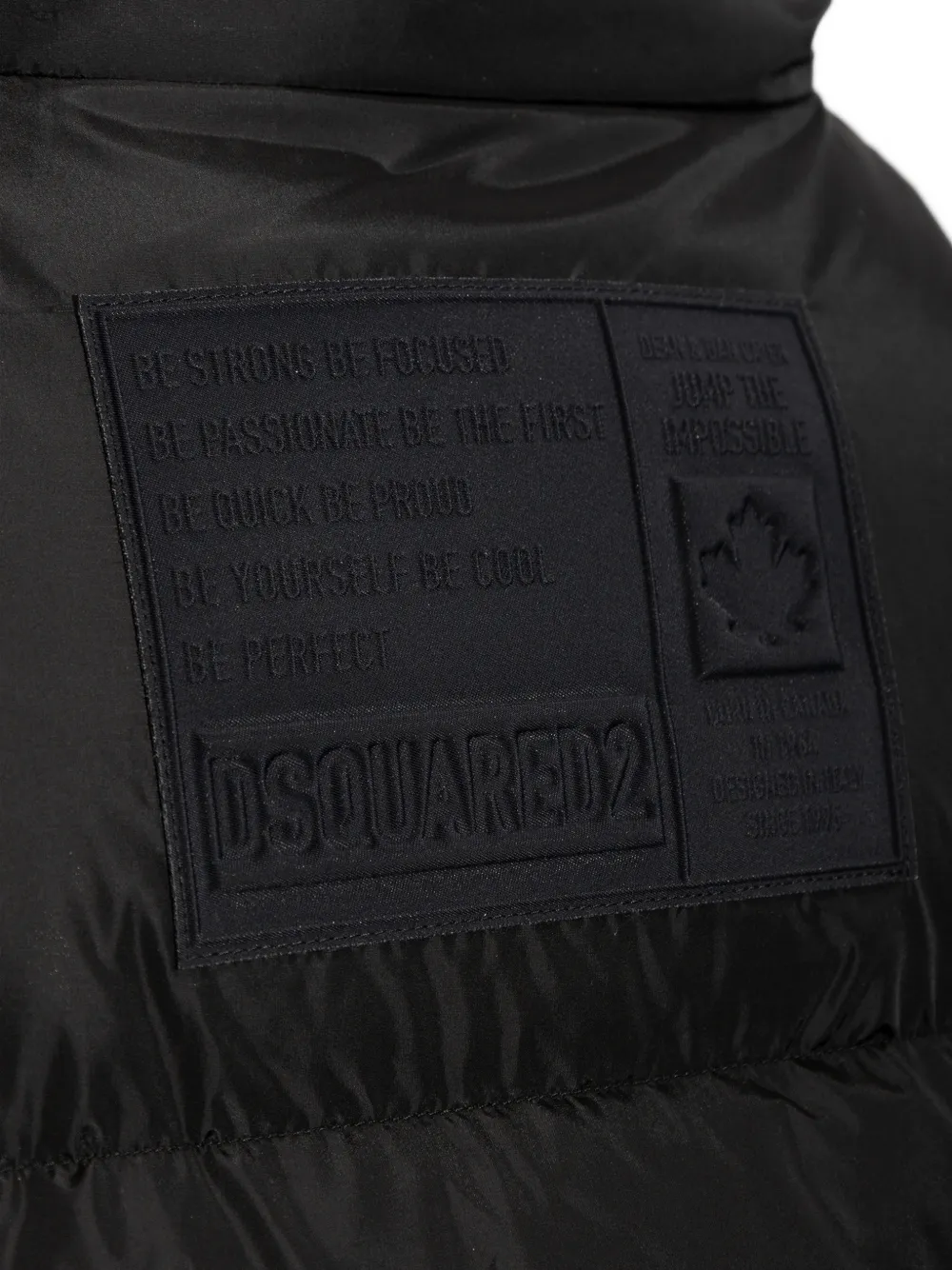 DSQUARED2 Gewatteerd jack met opstaande kraag Zwart