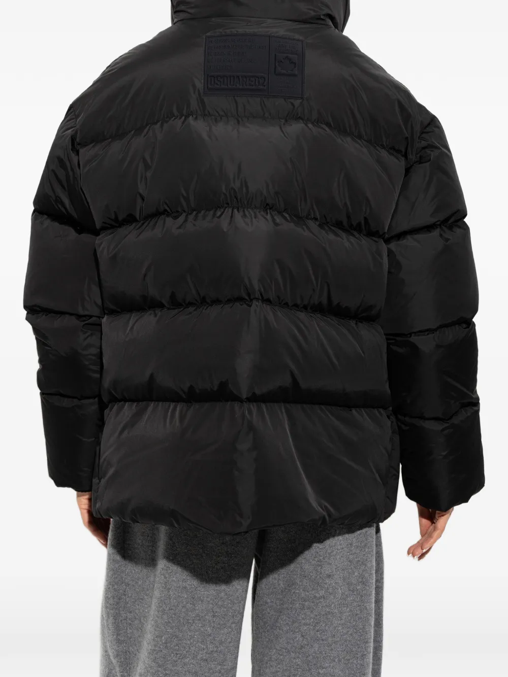 DSQUARED2 Gewatteerd jack met opstaande kraag Zwart