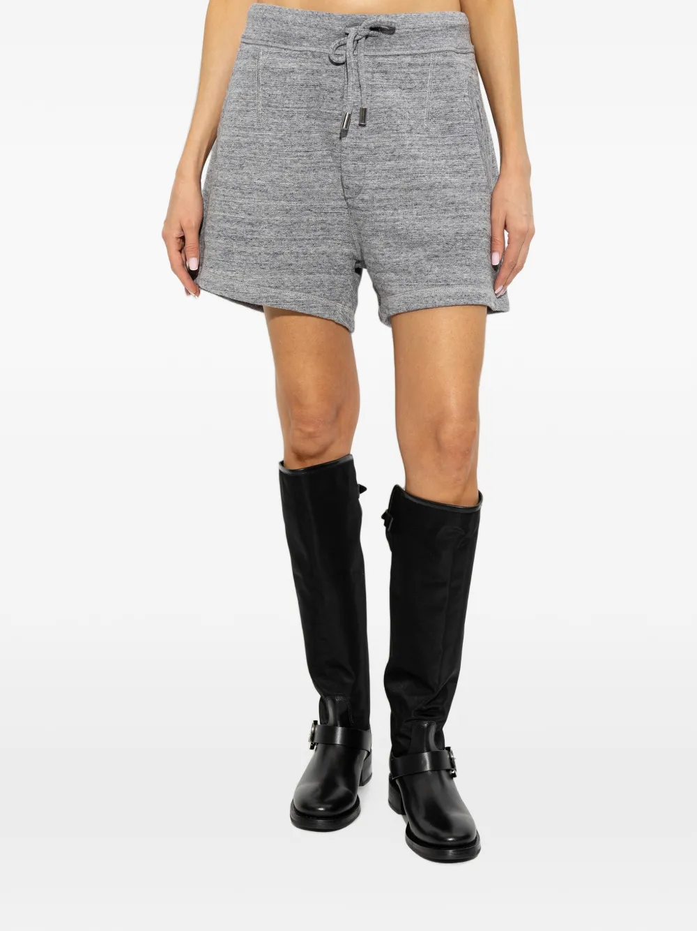 DSQUARED2 Shorts met trekkoord en mergel-effect Grijs