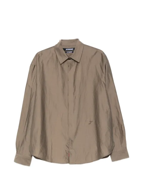 Jacquemus logo-embroidered concealed-fastening shirt