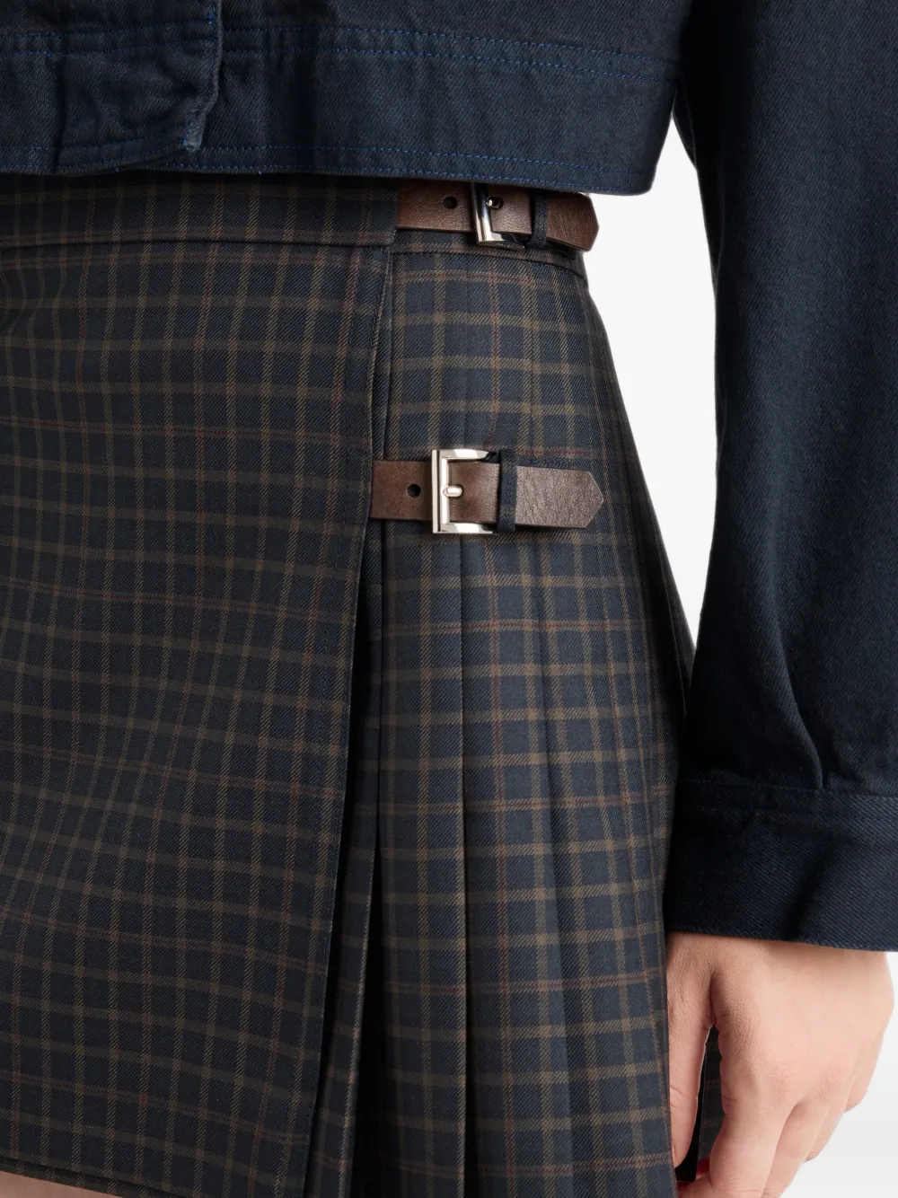 Prada Geruite mini-rok Grijs
