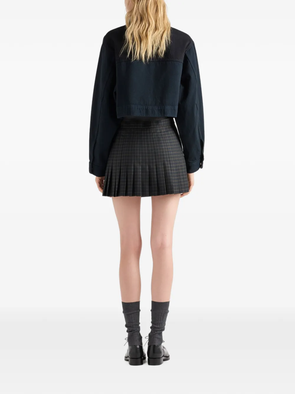 Prada Geruite mini-rok Grijs