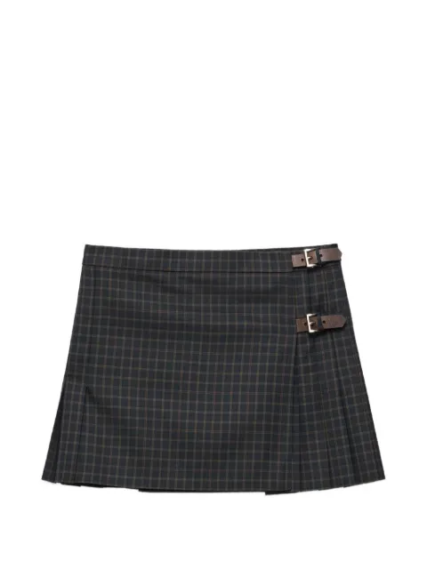 Prada check wool mini skirt