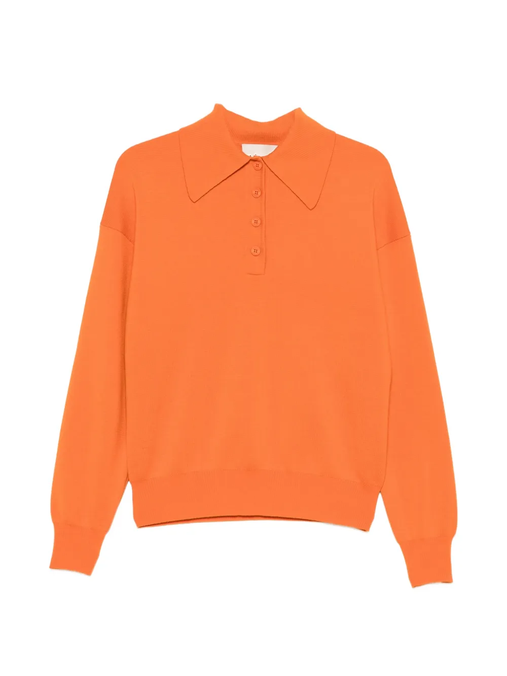 ALEMAIS logo-patch button-down polo sweater