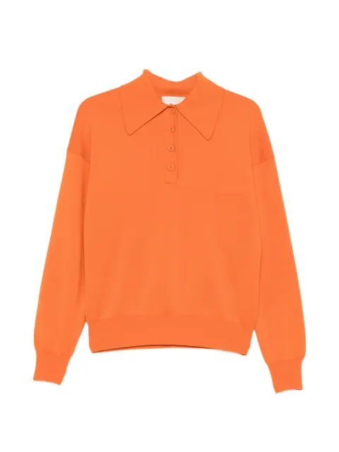 ALEMAIS logo-patch button-down polo sweater
