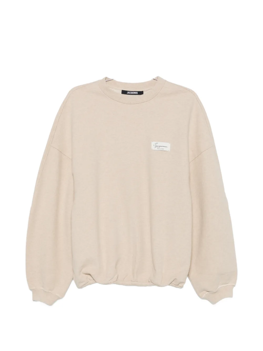Jacquemus logo-patch drop-shoulder sweater - Toni neutri