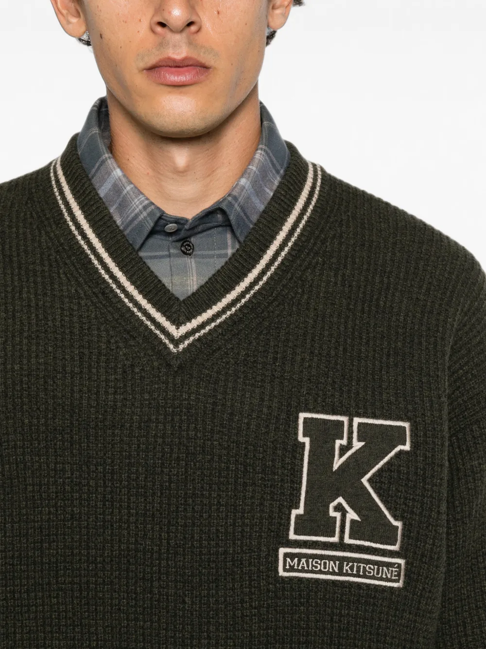 Maison Kitsuné Trui met logopatch Groen