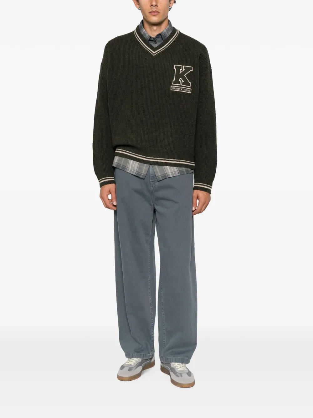 Maison Kitsuné Trui met logopatch Groen