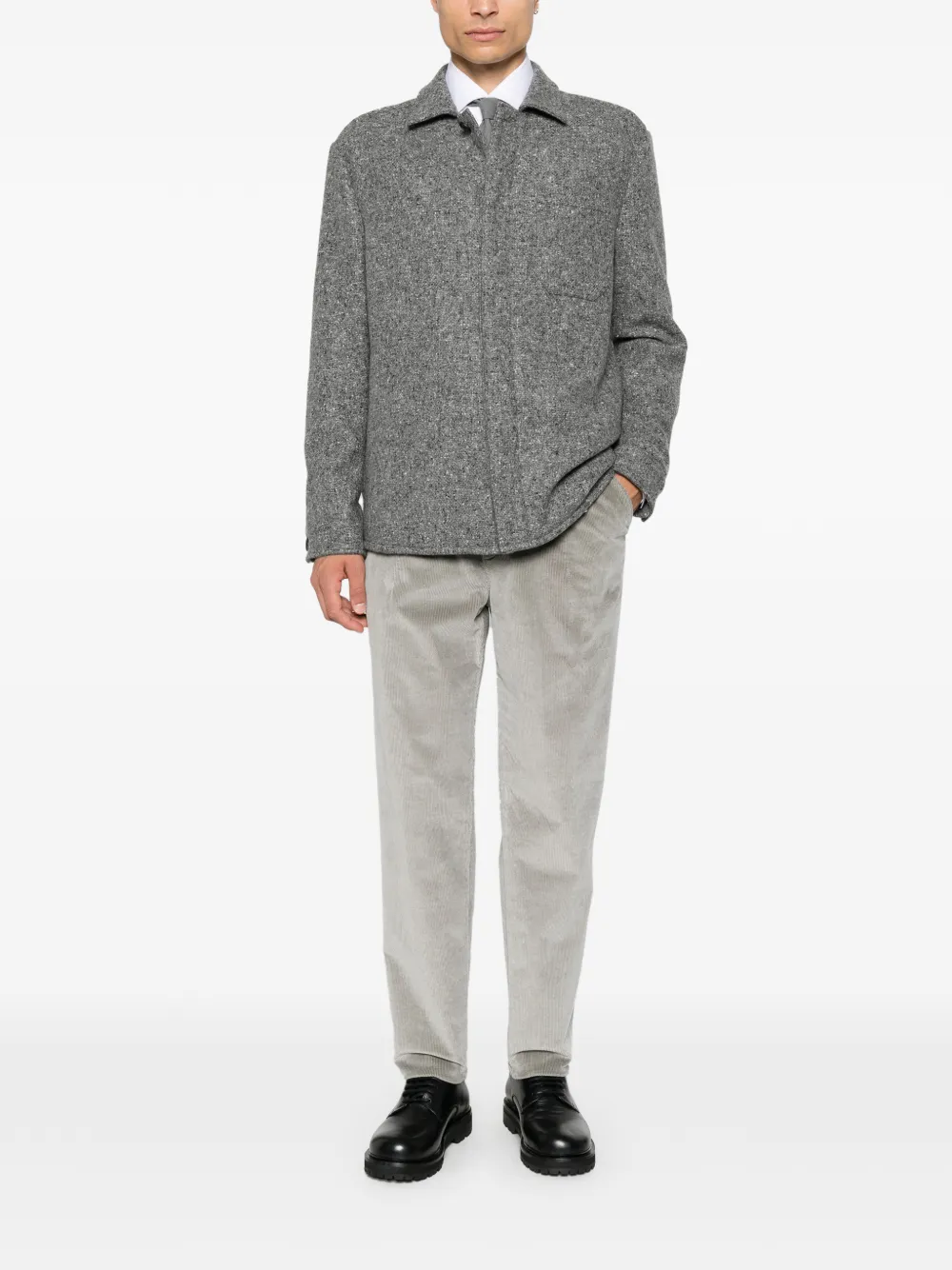 Eleventy corduroy-effect trousers Grijs