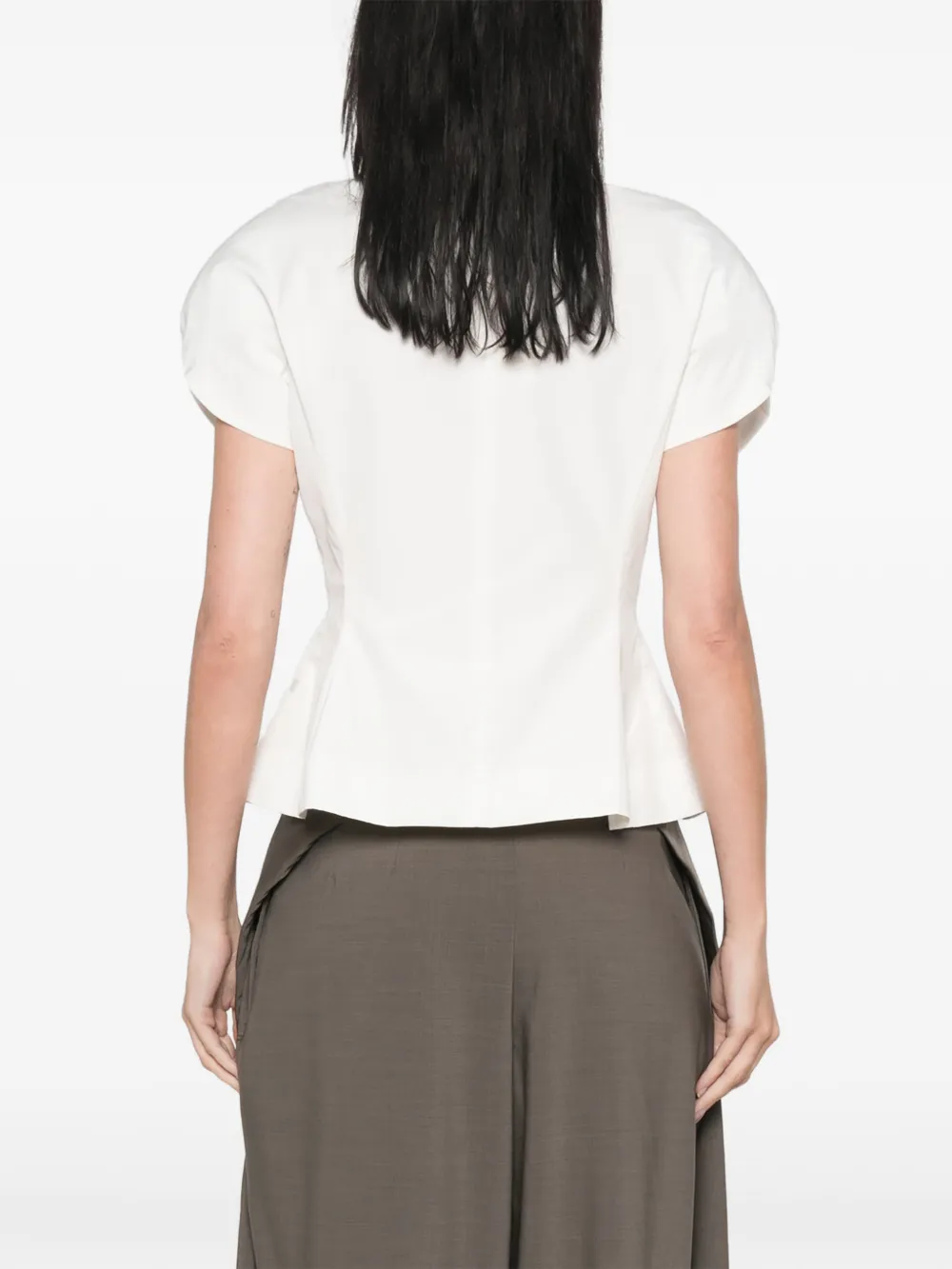Jacquemus Ovalo short-sleeve blouse Wit