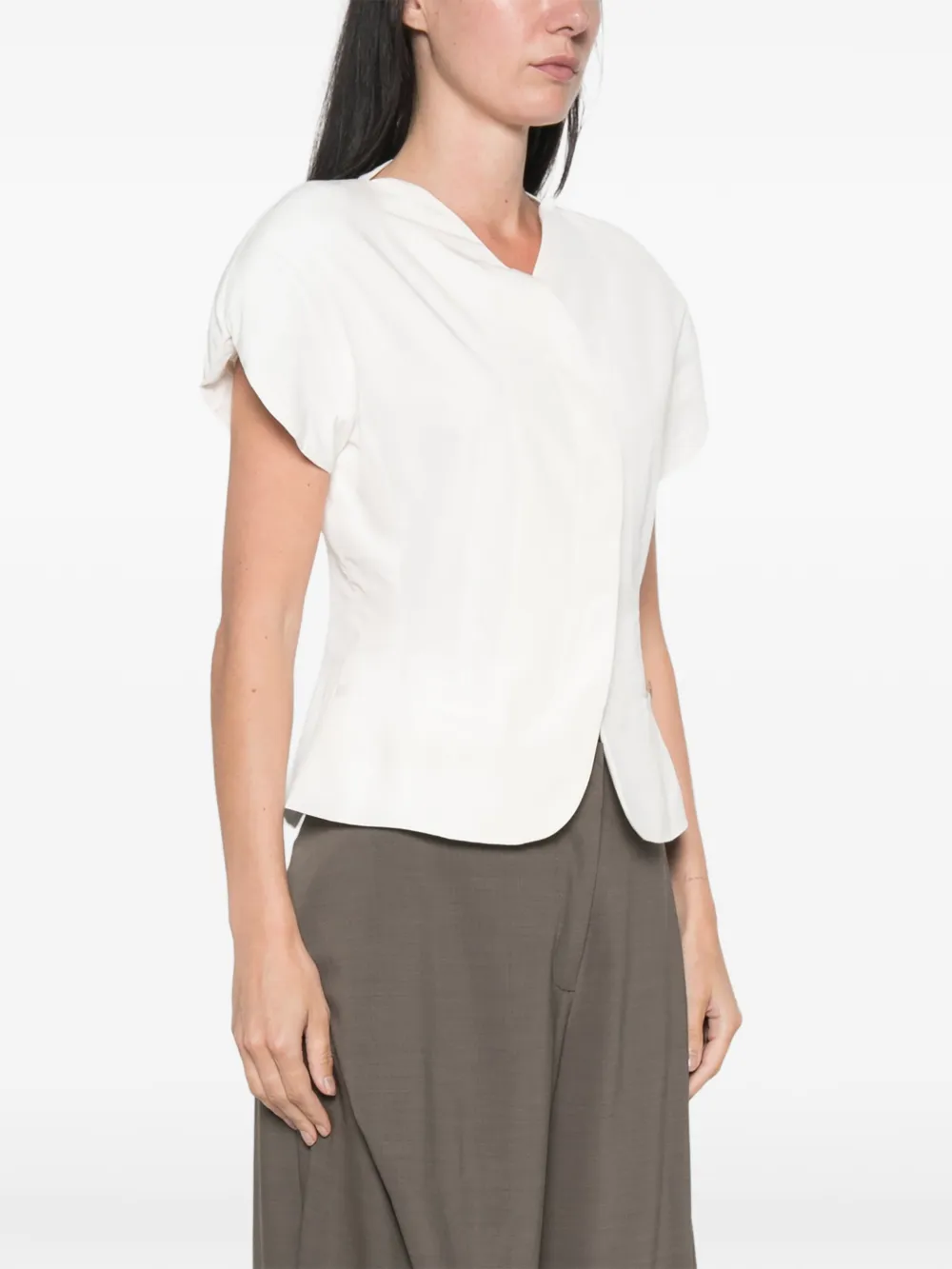 Jacquemus Ovalo short-sleeve blouse Wit