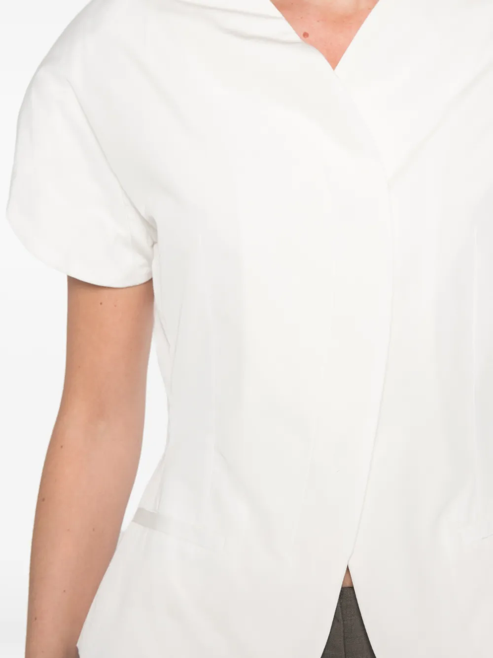 Jacquemus Ovalo short-sleeve blouse Wit