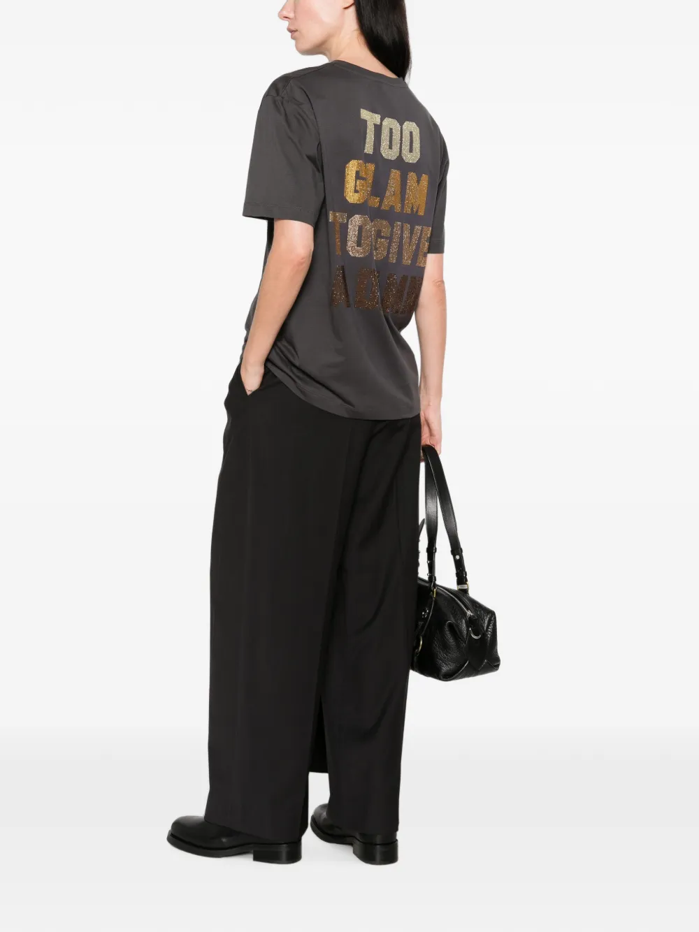 PINKO T-shirt verfraaid met stras Grijs