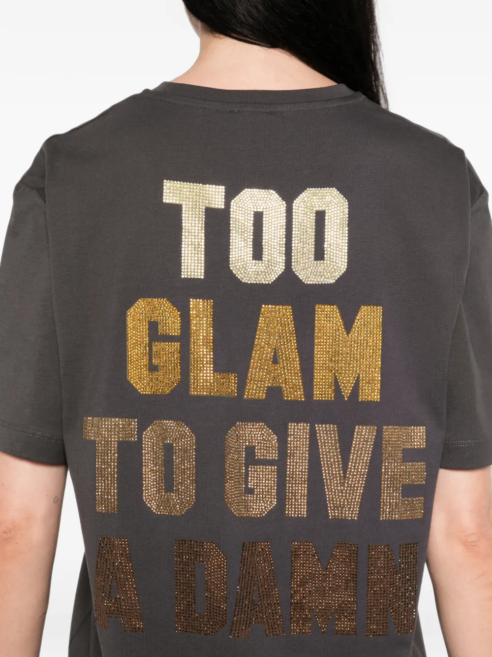 PINKO T-shirt verfraaid met stras Grijs