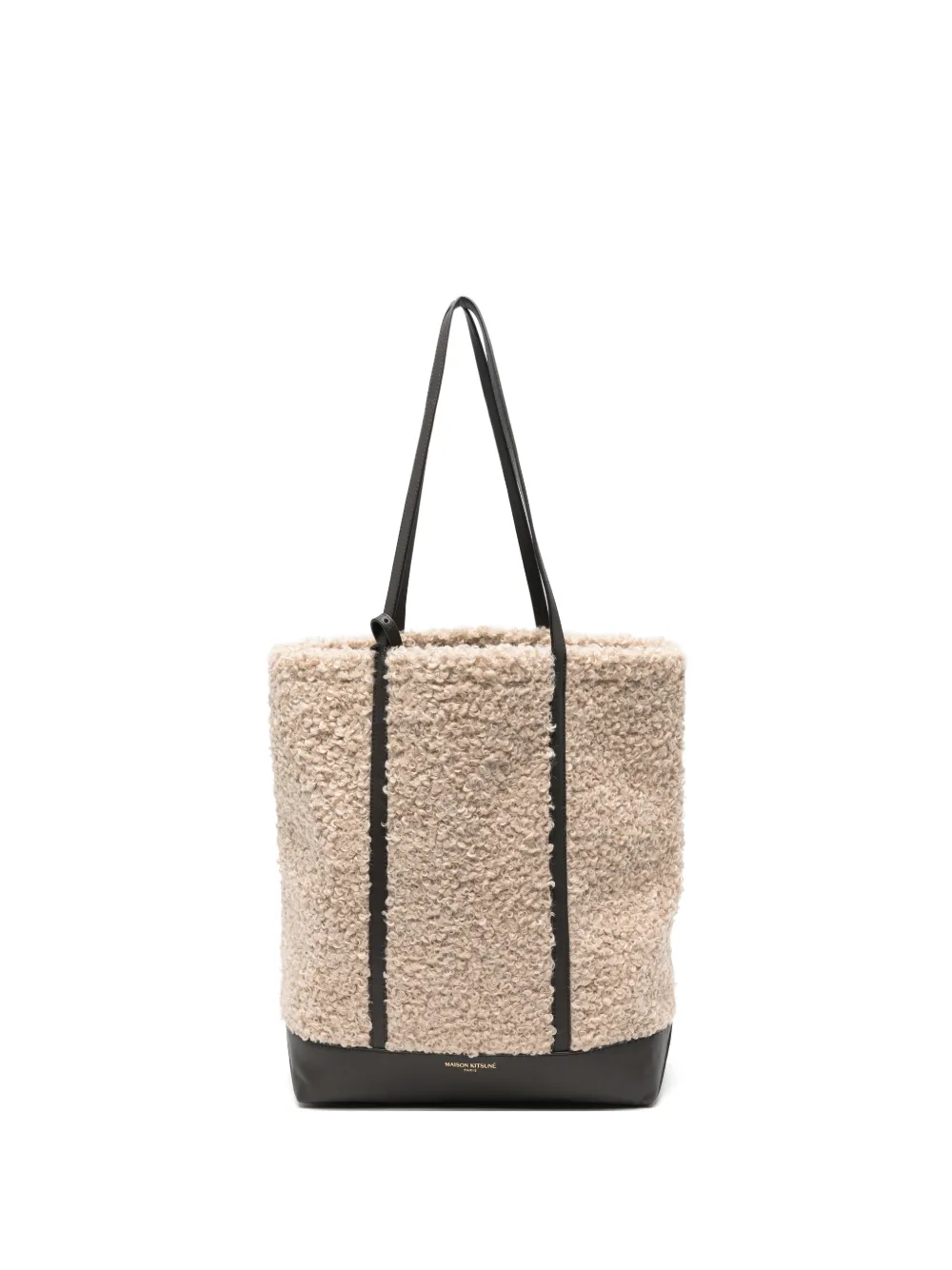 Maison Kitsuné faux-shearling leather-trim shoulder bag