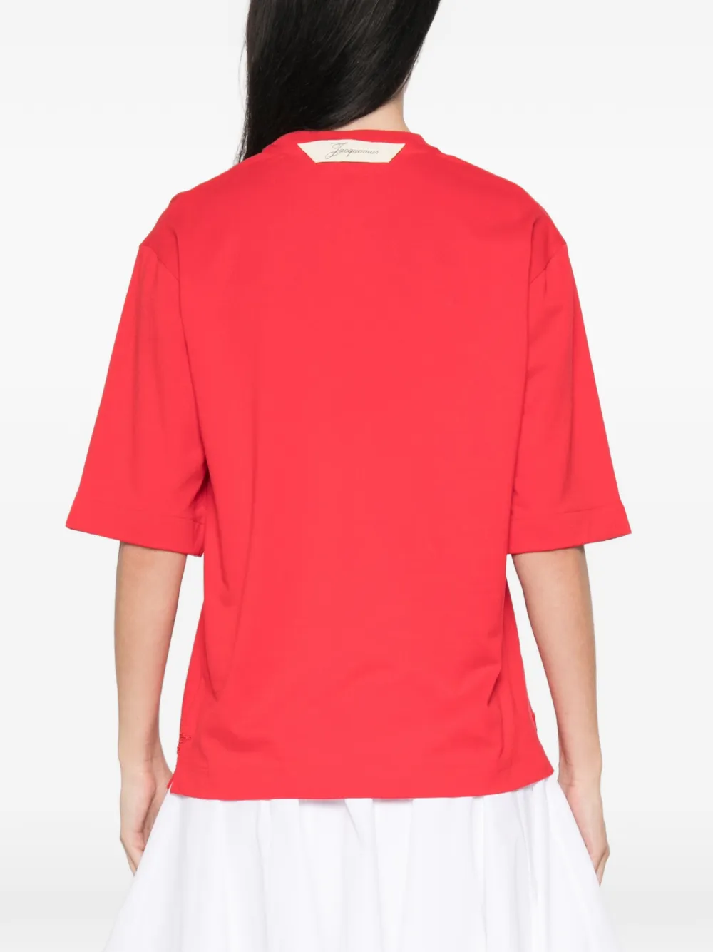 Jacquemus Rond Carre T-shirt met logopatch Rood