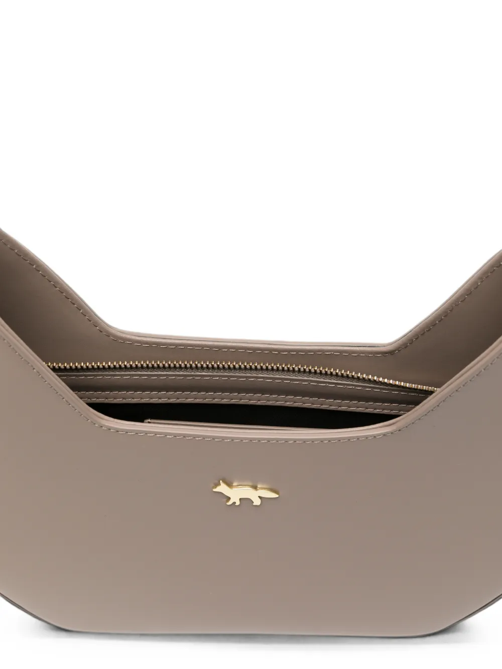 Maison Kitsuné Inaré leren crossbodytas met vossenplakkaat Grijs