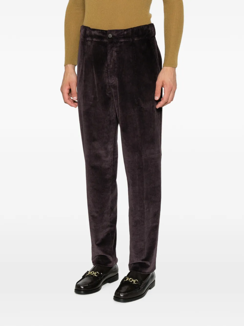 Eleventy Ribfluwelen broek Bruin
