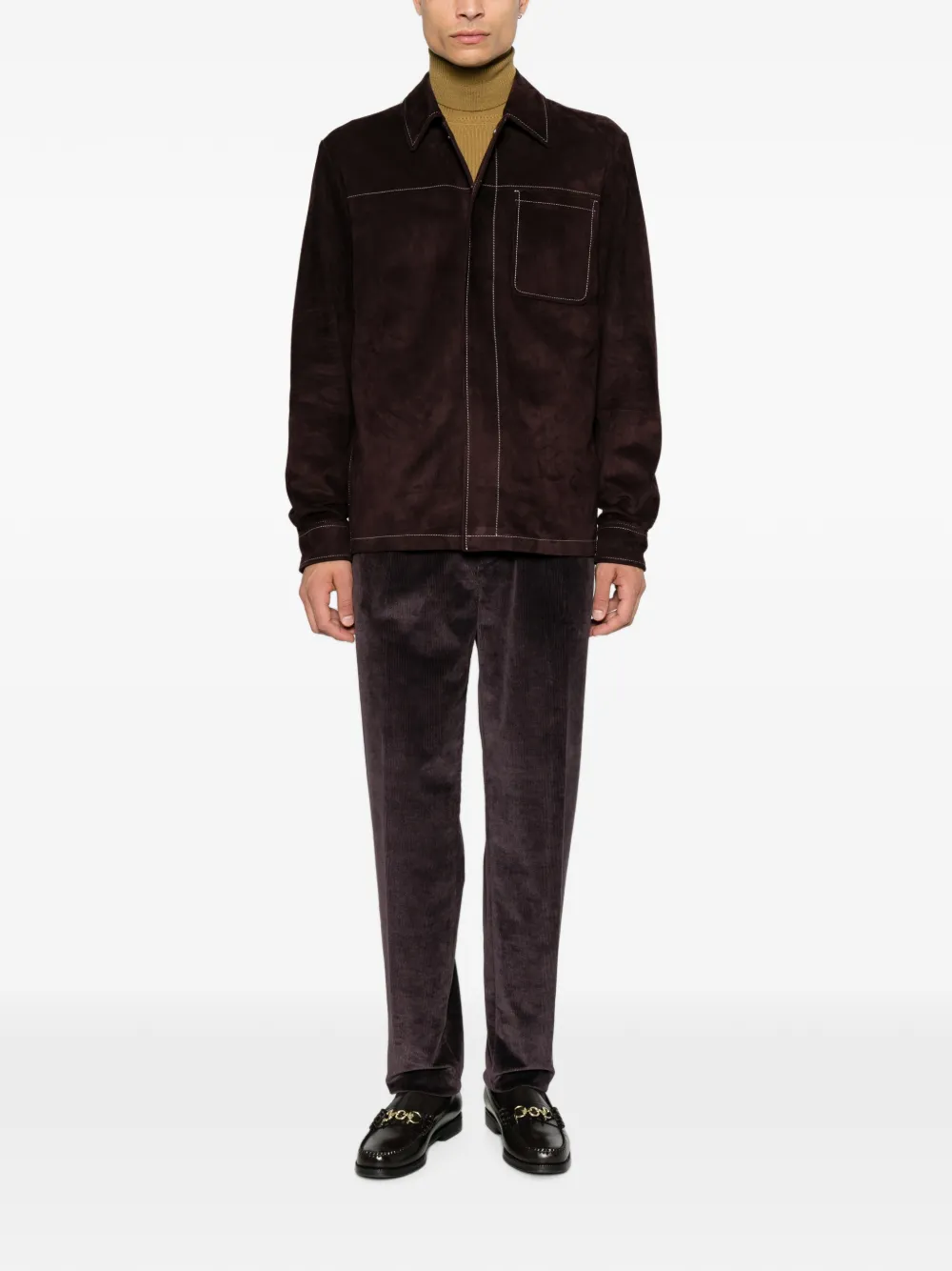 Eleventy Ribfluwelen broek Bruin