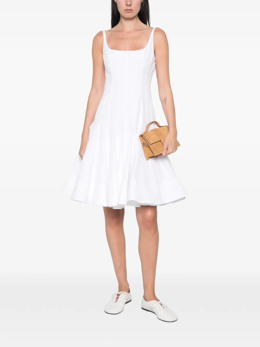 Jacquemus Agave flared mini-jurk met vlakken Wit
