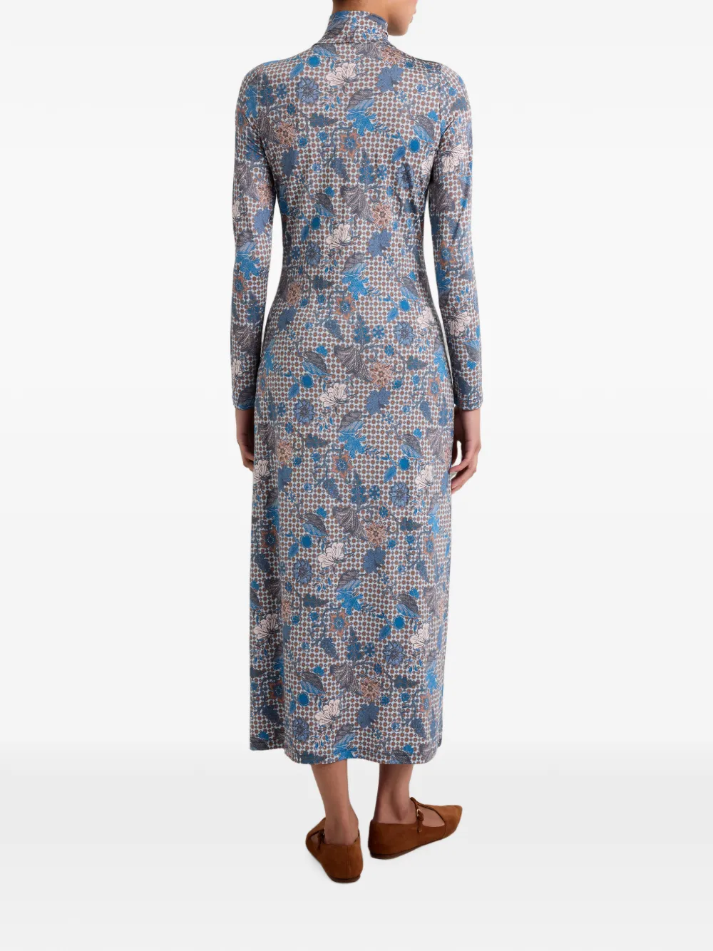 Marie Oliver Paxton maxi-jurk met bloemen-print Blauw