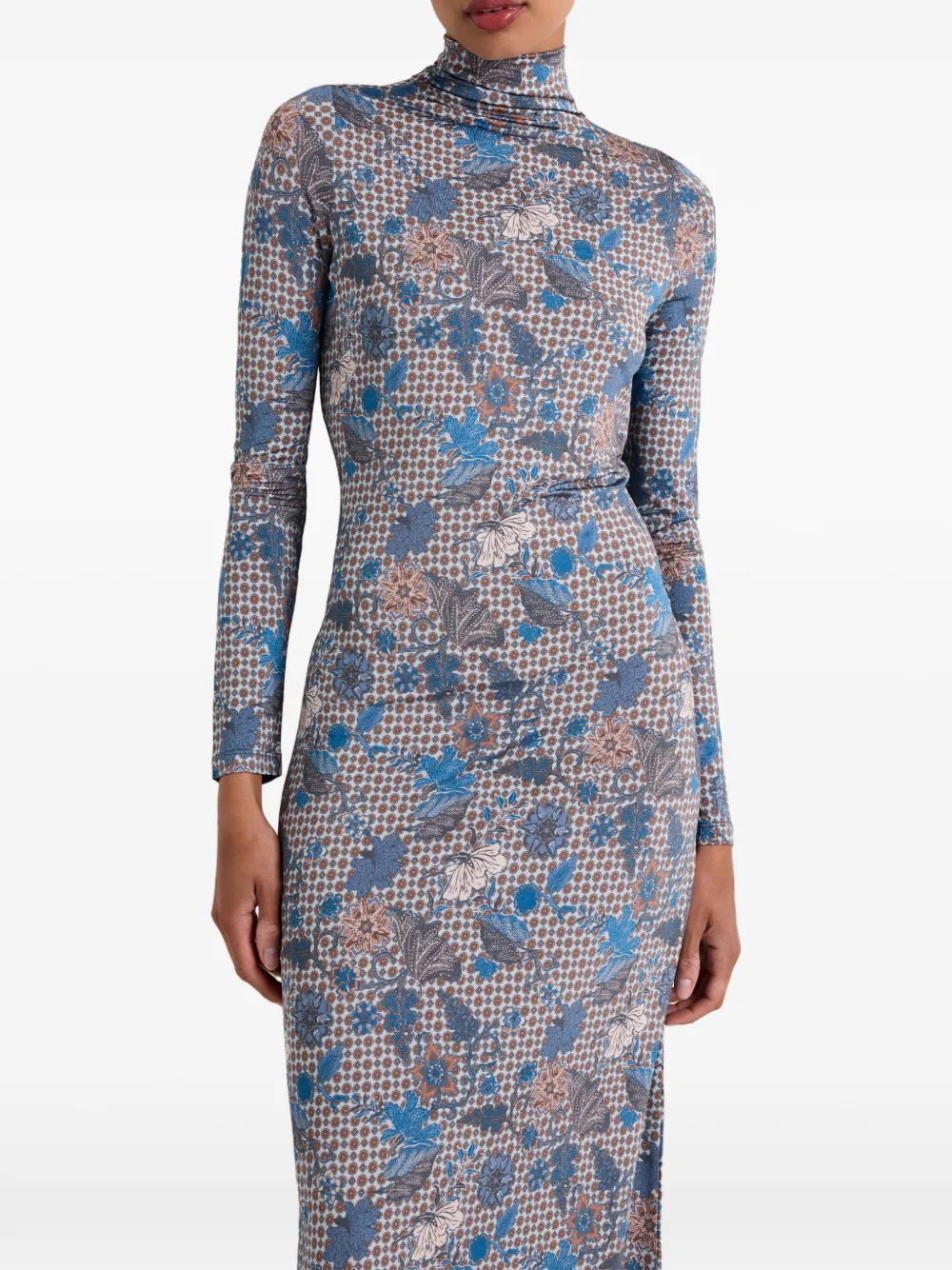 Marie Oliver Paxton maxi-jurk met bloemen-print Blauw