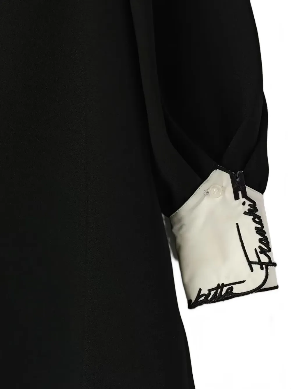 Elisabetta Franchi Kids logo-embroidered contrast-collar dress Zwart