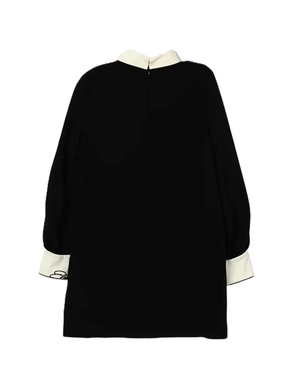 Elisabetta Franchi Kids logo-embroidered contrast-collar dress Zwart