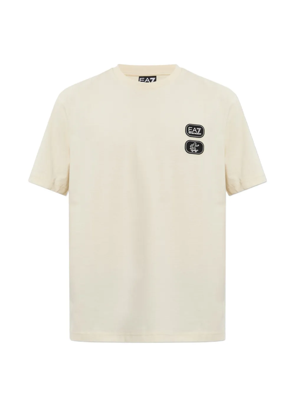 Ea7 Emporio Armani Urban Skate logo-patch graphic-print T-shirt - Toni neutri