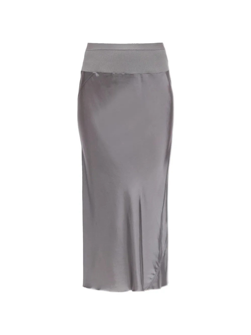 Rick Owens elasticated-waistband satin-finish midi skirt - Grigio