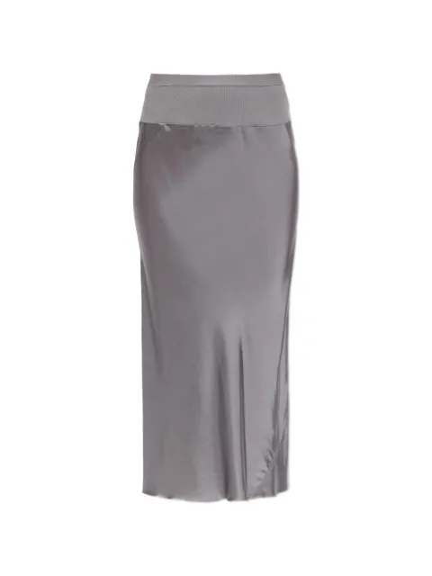Rick Owens elasticated-waistband satin-finish midi skirt