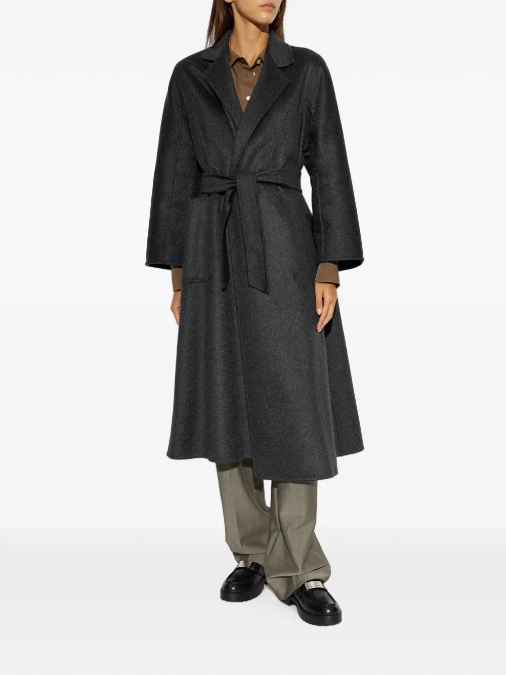 Max Mara Ludmilla jas met ceintuur Grijs