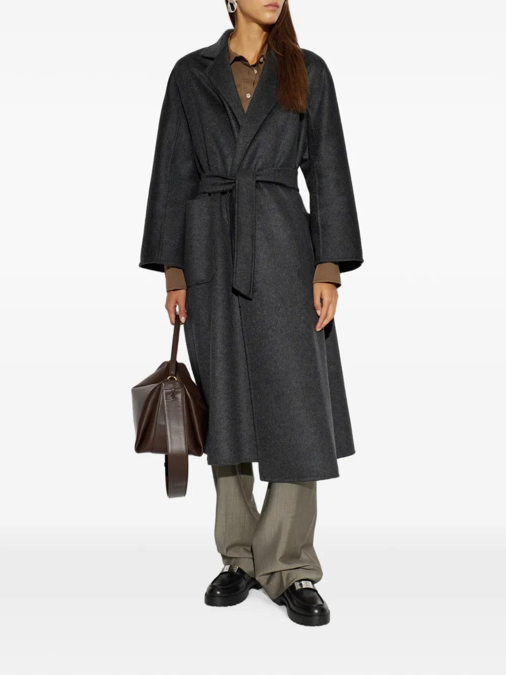 Max Mara Ludmilla jas met ceintuur Grijs