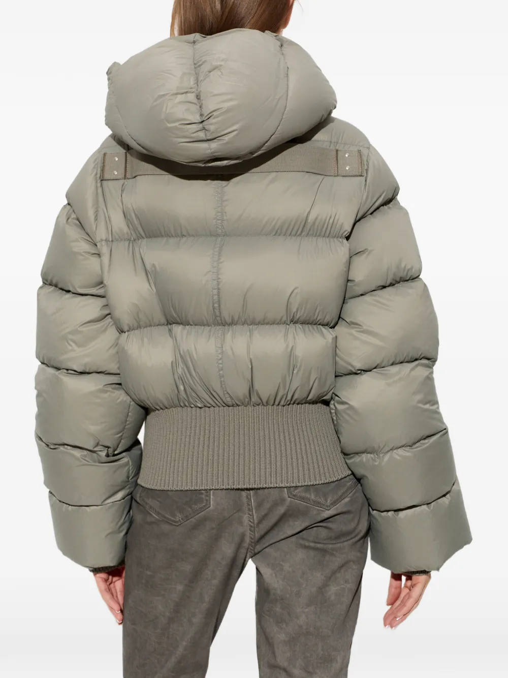 Rick Owens hooded puffer jacket Groen