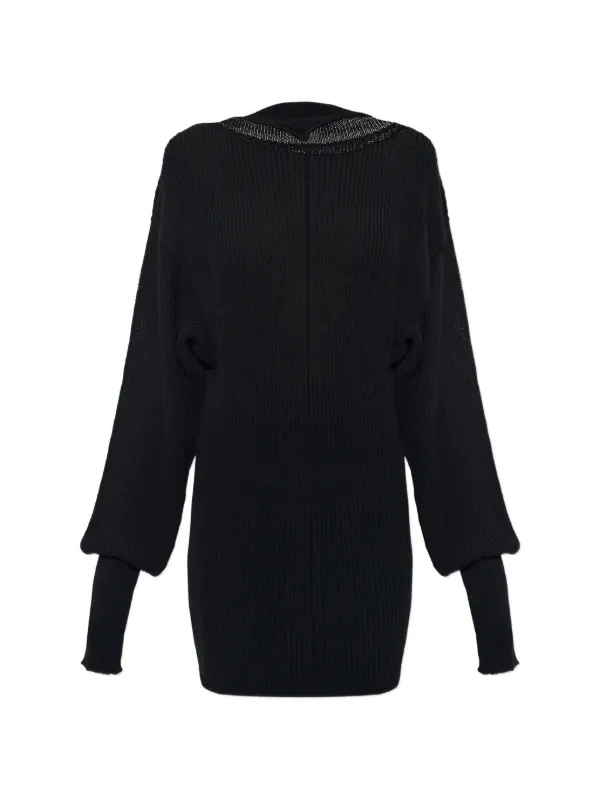 Rick Owens Ribbed-knit Long-sleeve Sweater in Black