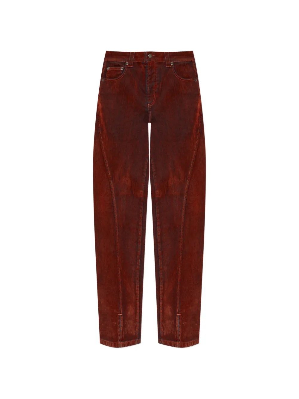 AVAVAV slit-detail straight-leg jeans - Rosso