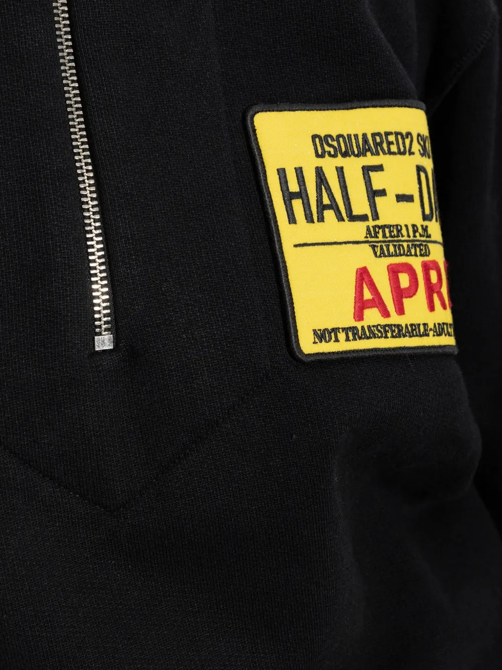 DSQUARED2 Sweater met kwartrits en patchdetail Zwart