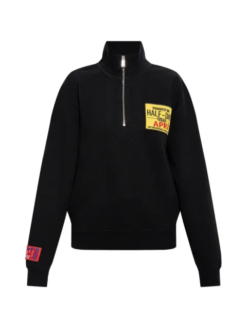 DSQUARED2 patch-detail quarter-zip sweatshirt