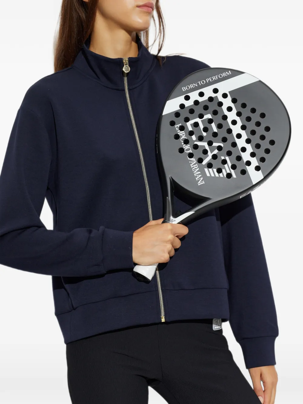 Ea7 Emporio Armani Padelracket met logoprint Zwart
