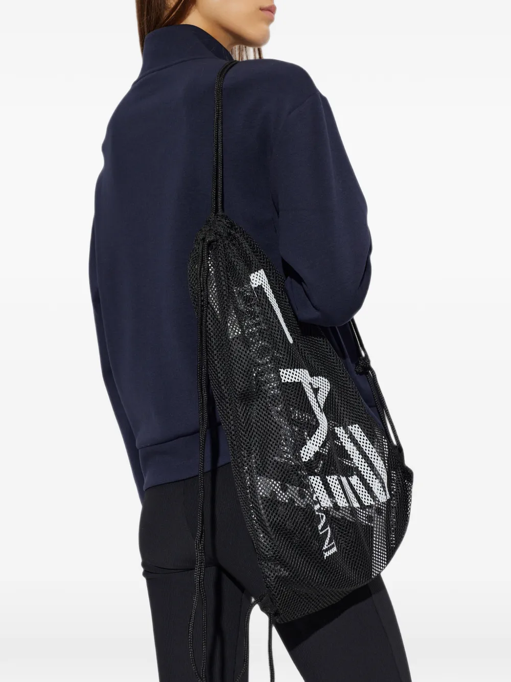 Ea7 Emporio Armani Padelracket met logoprint Zwart