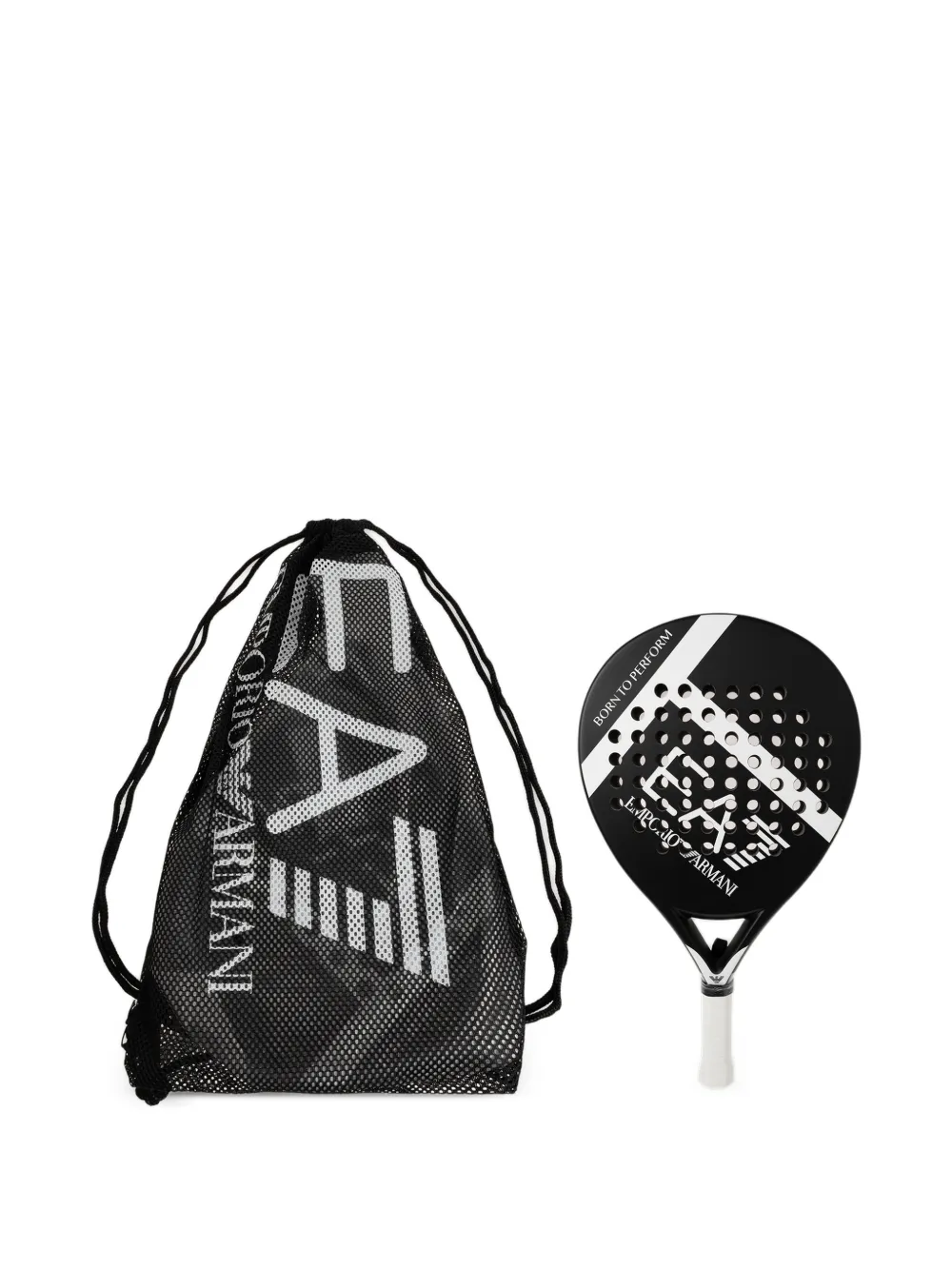 Ea7 Emporio Armani logo-print paddle racket · One Size