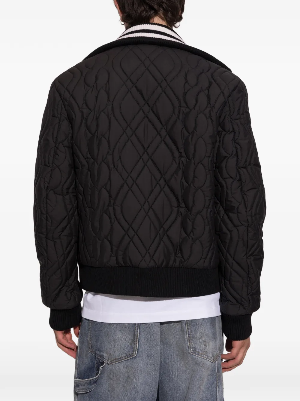 DSQUARED2 Gewatteerd jack met logopatch Zwart
