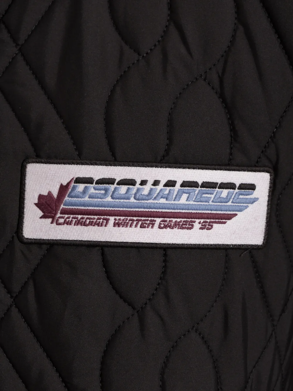 DSQUARED2 Gewatteerd jack met logopatch Zwart