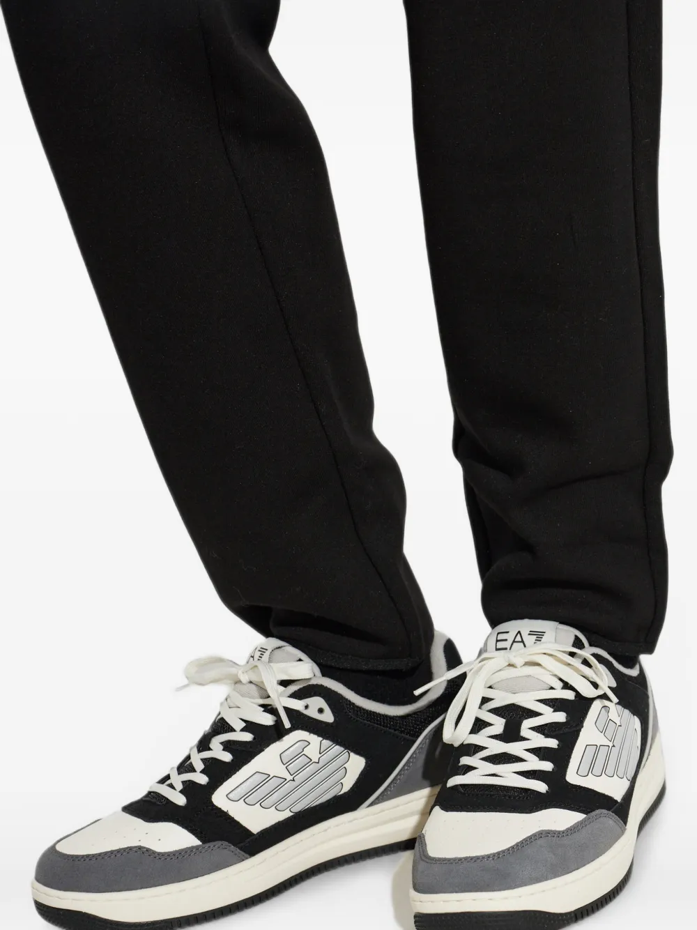 Ea7 Emporio Armani logo-patch sneakers Zwart
